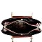 ANIMAL PRINT PATENT PATCHWORK DOME SATCHEL