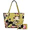 Glossy Flower Printed 2-in-1 Shopper Bag