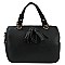2-Way Double Tassel Accent Boston Satchel