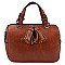 2-Way Double Tassel Accent Boston Satchel