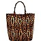 2 IN 1 PEARL ACCENT LEOPARD PRINT TOTE SET