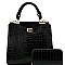 TWO COMPARTMENT CROCODILE PRINT SATCHEL SET