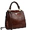 TWO COMPARTMENT CROCODILE PRINT SATCHEL SET