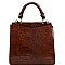 TWO COMPARTMENT CROCODILE PRINT SATCHEL SET