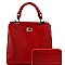 TWO COMPARTMENT CROCODILE PRINT SATCHEL SET