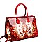 3 in 1 Antique Pattern Patent Satchel Wallet SET
