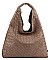 FASHION TREND PLAIN CHECKER DESIGN HOBO BAG