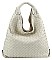 FASHION TREND PLAIN CHECKER DESIGN HOBO BAG