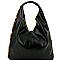 Faux-Fur Tassel Accent Leopard Print Hobo