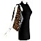 Faux-Fur Tassel Accent Leopard Print Hobo