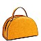 2-Way Lizard Print Half-Moon Shaped Satchel Wallet SET