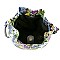 Medium Snake Print Drawstring Shoulder Bag