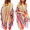 Trendy Bohemian PRINT SILKY WOMEN'S COVER-UP KIMONO