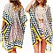 Trendy Bohemian PRINT SILKY WOMEN'S COVER-UP KIMONO