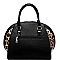 Patent Leopard Trim 2-Way Satchel Wallet Set