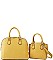 2IN1 DESIGNER CHIC DOMED SMOOTH SATCHEL SET WITH LONG STRAP JYL-1238
