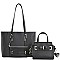 3 IN 1 SMOOTH FASHION TOTE BAG AND CLUTCH SET