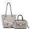 3 IN 1 FASHION ROUNDED DESIGN TOTE BAG WITH MINI BAG AND CLUTCH SET