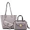 3 IN 1 FASHION ROUNDED DESIGN TOTE BAG WITH MINI BAG AND CLUTCH SET