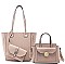 3 IN 1 FASHION ROUNDED DESIGN TOTE BAG WITH MINI BAG AND CLUTCH SET