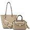 3 IN 1 FASHION ROUNDED DESIGN TOTE BAG WITH MINI BAG AND CLUTCH SET