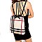 Convertible Plaid Checker Print Linen Backpack Wallet SET