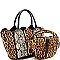 2 in 1 Leopard Snake Print Patchwork Satchel