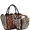 2 in 1 Leopard Snake Print Patchwork Satchel