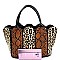 2 in 1 Leopard Snake Print Patchwork Satchel