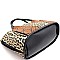 2 in 1 Leopard Snake Print Patchwork Satchel