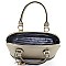 Classy Dome Satchel With Padlock