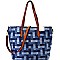 Chic Woven Denim Shopper Tote Bag MH-LD104