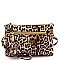 3-Compartment Tassel Accent Leopard Print Cross Body