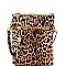 3-Compartment Tassel Accent Leopard Print Cross Body