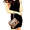 3-Compartment Tassel Accent Leopard Print Cross Body