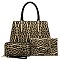 3-in-1 Leoprad Value Satchel Set with Clutch & Wallet