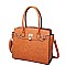 3 IN 1 KEYLOCK DESIGN PLAIN SATCHEL SET