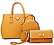 3IN1 TRENDY STYLISH TEXTURED SATCHEL BACKPACK AND CLUTCH SET