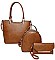 3IN1 SMOOTH STYLISH TOTE BAG WITH MINI BACKPACK AND CLUTCH SET