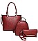 3IN1 SMOOTH STYLISH TOTE BAG WITH MINI BACKPACK AND CLUTCH SET