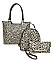 3IN1 CHEETAH STYLISH SHOPPER BAG WITH MATCHING BACKPACK AND CLUTCH SET