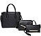 3IN1 FASHION PLAIN SMOOTH STYLE TOTE BAG WITH CROSSBODY AND CLUTCH SET