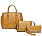 3IN1 FASHION PLAIN SMOOTH STYLE TOTE BAG WITH CROSSBODY AND CLUTCH SET