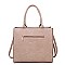 3IN1 SMOOTH TEXTURED SIDES STITCHING DESIGN TOTE BAG WITH MATCHING BAG AND CLUTCH SET