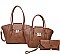 3 IN 1 CLASSIC LEATHER DESIGN TOTE BAGS AND CLUTCH SET