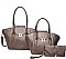 3 IN 1 CLASSIC LEATHER DESIGN TOTE BAGS AND CLUTCH SET