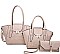 3 IN 1 CLASSIC LEATHER DESIGN TOTE BAGS AND CLUTCH SET