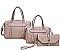 3 IN 1 TRENDY SMOOTH STUD STRAP DESIGN DUFFEL BAG AND CLUTCH SET