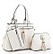 3 IN 1 TRENDY TASSEL PIECE TOTE BAG AND CLUTCH SET