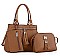 3 IN 1 TRENDY TASSEL PIECE TOTE BAG AND CLUTCH SET